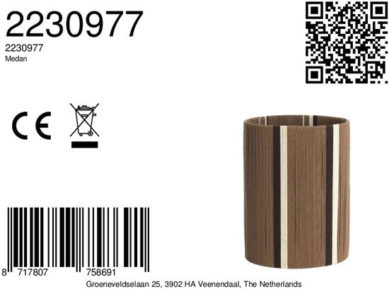 Light & Living Lampenkap Medan - Donkerbruin - Ø30cm - Modern