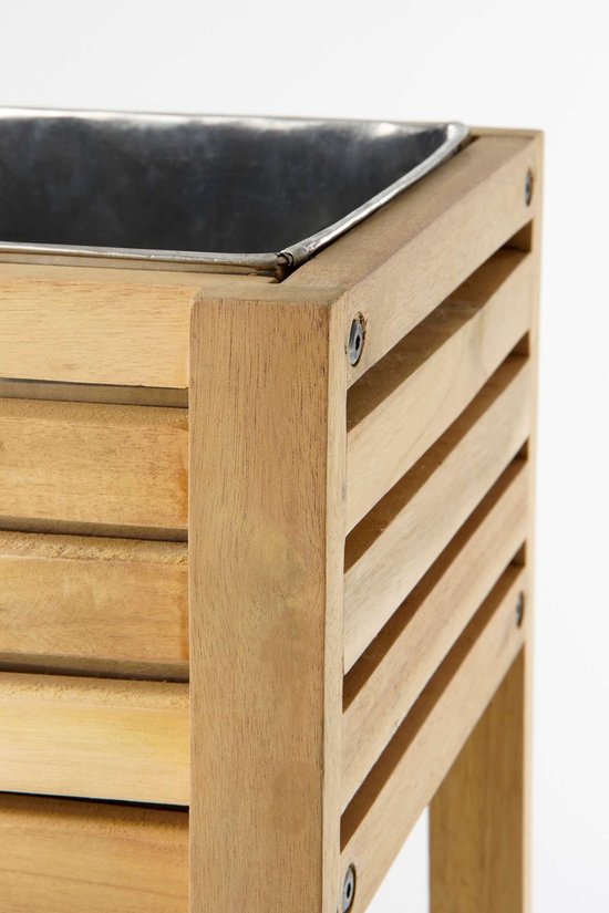 Mica Decorations Glenwood Plantenbak Rechthoek voor Buiten - L70 x B30 x H75 cm - Acaciahout - Bruin
