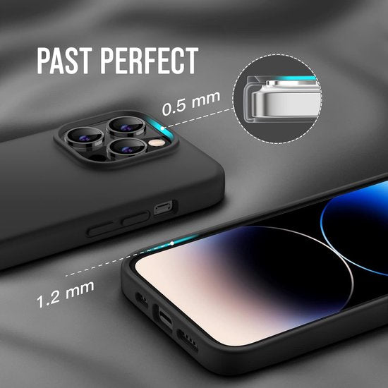 Podec Telefoonhoesje Zwart Geschikt voor iPhone 14 pro Max Hoesje En Screenprotector Beschermglas