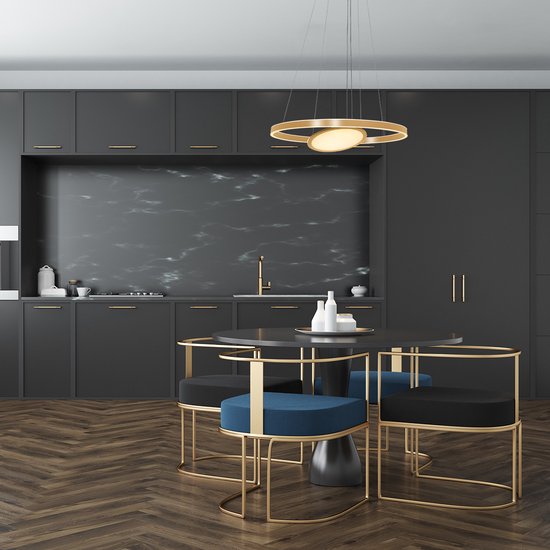 Steinhauer - hanglamp - Ringlux - goud - glas metaal - Ø 60cm - LED - 3514GO