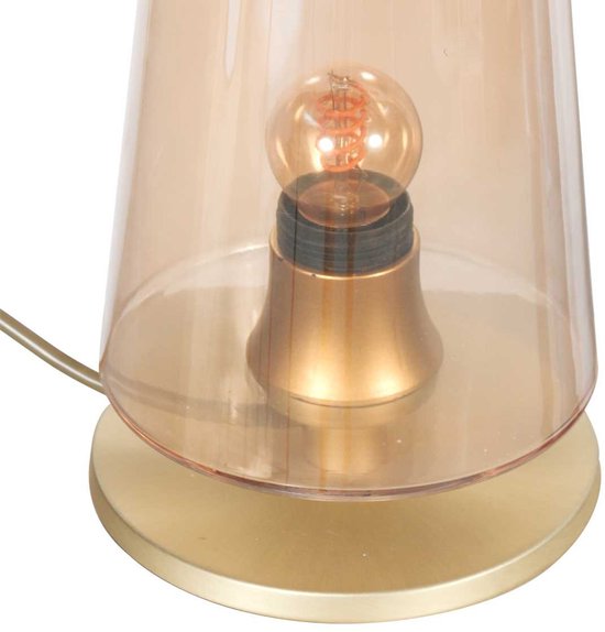 Tafellamp Ancilla 3103ME Messing E27 fitting Touch on/off - Klassiek design van Steinhauer - Gemaakt van metaal, glas en elektronica - 180 cm snoer - Voor binnen gebruik