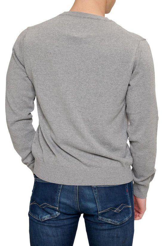 Mario Russo Pullover - Lichtgrijs - Maat L - Italiaanse Schnitt - 85% Katoen Pullover
