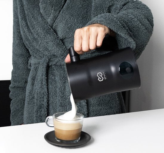 Infinity Goods 4-in-1 Elektrische Melkopschuimer - 350 ml - Opschuimen en verwarmen - Cappuccino - Vaatwasserbestendig - Zwart