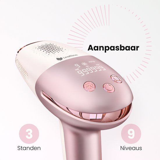 Leafline® IPL Laser Ontharingsapparaat – Epileerapparaat Dames – Pijnloos Met Ice Cooling – Voor Permanente Ontharing Van Alle Lichaamsdelen – 999.999 Flitsen – Thuisgebruik