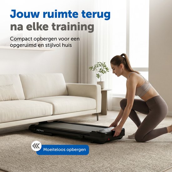 ACTYV Loopband Inklapbaar 1-12km/u - Inclusief Smeerolie, Beschermmat - Hardloopband - Treadmill - Wandelband - Walking pad - Voor Thuis - Elektrisch - Opvouwbaar