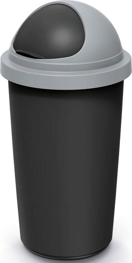 KEDEN Ronde Vuilnisbak - Schuifdeksel 50l 70x40cm - Zwart