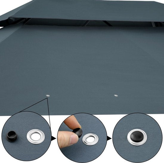 Casaria Paviljoen Topas 3x4m - UV-bescherming 50+ - Antraciet