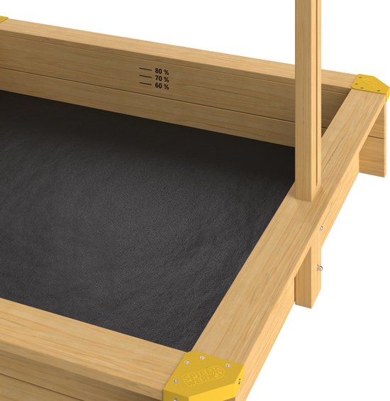Spielwerk Zandbak - Hout Zonnedak UV 50+ Fritzi - 140x140x120cm