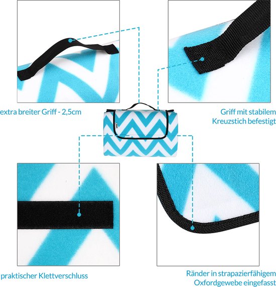 Detex Picknickkleed Met lussen Waterdicht & Thermisch Geïsoleerd 2x 2m