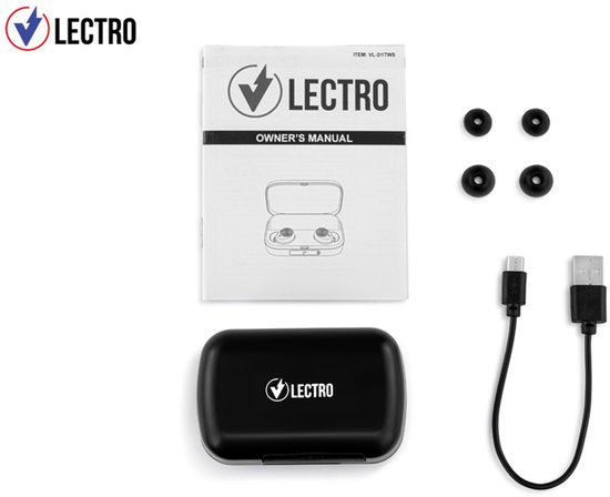 Vlectro - Set Bluetooth oortjes met oplaadetui om je smartphone op te laden - 1 set