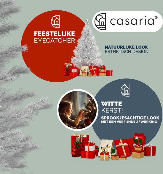 Casaria Kerstboom PVC - Metalen Voet - 150 cm Wit
