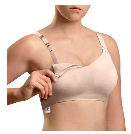 Vulpes Goods® – Voedingsbh Zonder Beugels – Maat Large – Voorzien Van Eénhandige Sluiting En Verstelbare Bandjes En OEKO-TEX® Certificering – Voor Borstvoeding En Zwangerschap – Crème Katoenmix