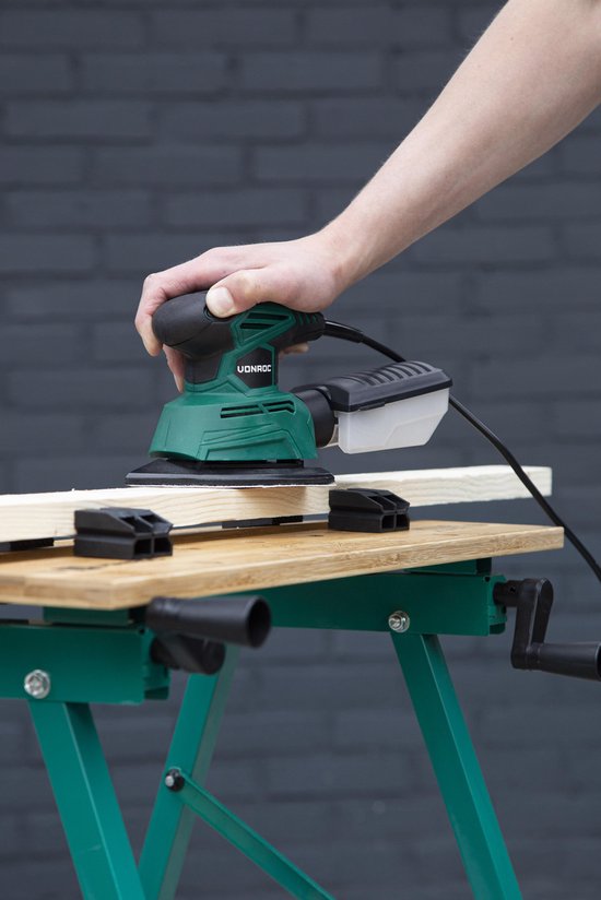 VONROC Multischuurmachine – Incl. Stofopvangbox & Schuurpapier – 130 W – Zwart