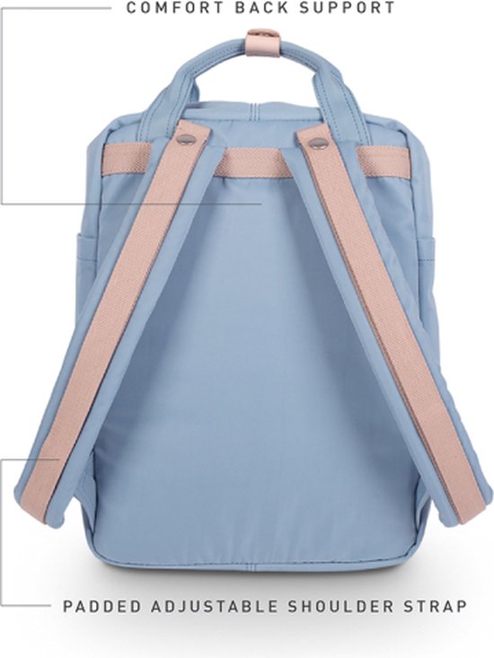 Doughnut laptoprugzak / Rugtas / Schooltas - 14 inch - Macaroon 14 - Lichtblauw