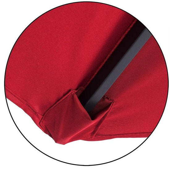 Kingsleeve Zweefparasol - Parasolvoet LED-verlichting 300cm - Rood