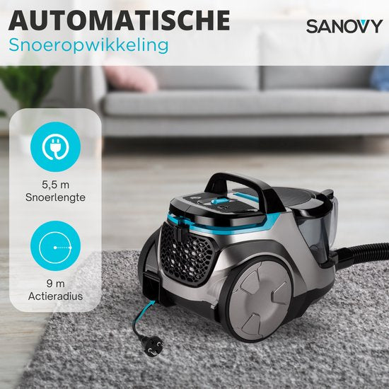Sanovy PowerClean-8900 Krachtige Stofzuiger Zonder Zak - 2,5L - Cyloontechnologie Stofzuigers