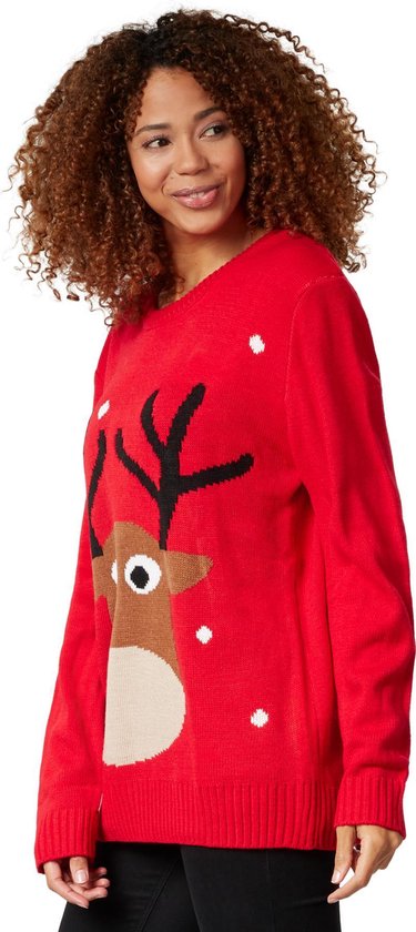 Dressforfun Kersttrui sympathiek rendier XXL - verkleedkleding kostuum halloween verkleden feestkleding carnavalskleding carnaval feestkledij partykleding - 303394