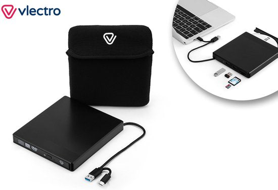 Vlectro - Externe cd- en dvd-lezer en -schrijver - DVD/CD-lezer en brander