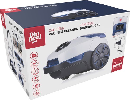 Dirt Devil Stofzuiger met Zak DD2002 - HEPA 10 Filter - 2 Opzetstukken - Wit