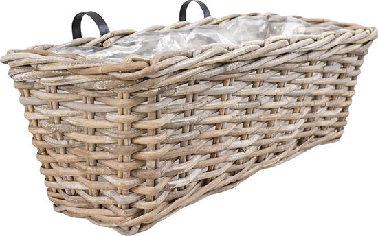 Kubu Rotan Hangende Plantenbak - Natuurlijk Afgewerkt | 60x20x23 cm