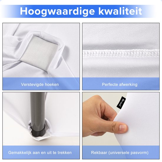 Saaf Statafelrok set - 4 stuks - ∅80-85 x 110cm - Statafelhoes - Wasbaar en Elastisch - Wit
