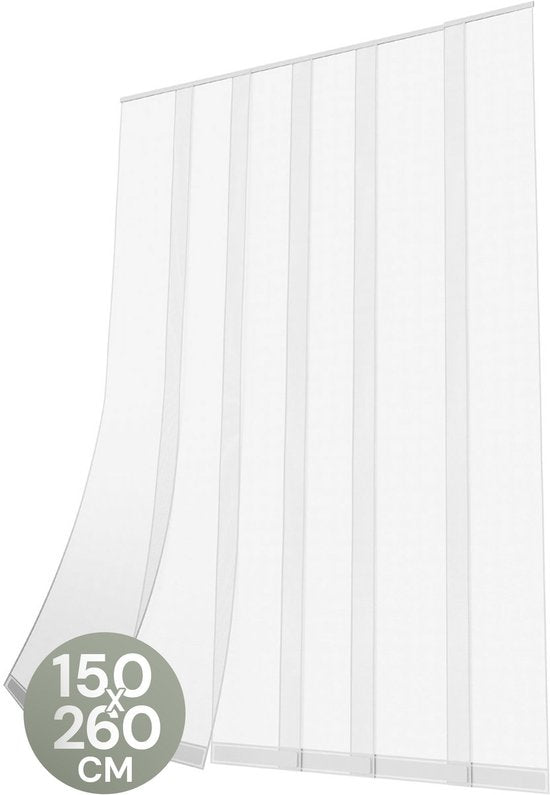 O'DADDY® Vliegengordijn Lamellenhor - 150x260 cm - Deurgordijn - Hordeur - Aanpasbaar Ontwerp - Glasvezel - Deurhor Wit