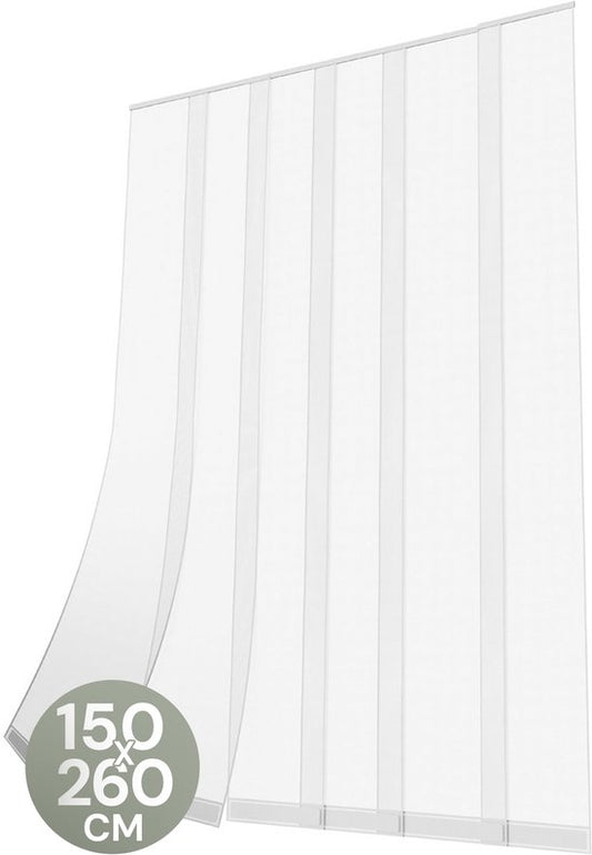O'DADDY® Vliegengordijn Lamellenhor - 150x260 cm - Deurgordijn - Hordeur - Aanpasbaar Ontwerp - Glasvezel - Deurhor Wit