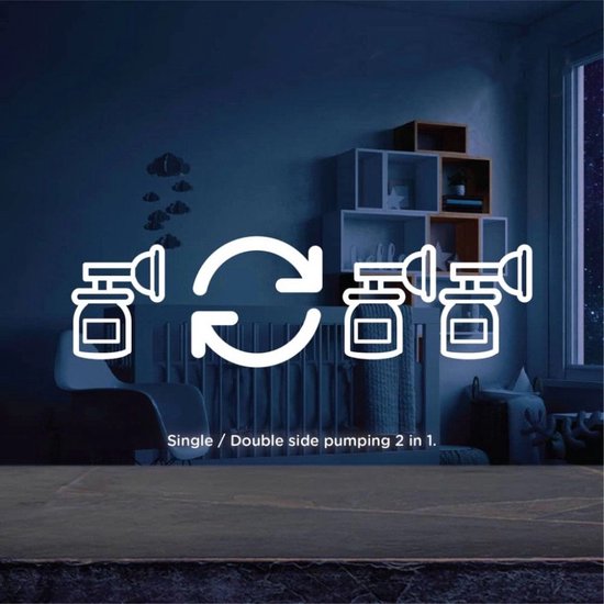 Fuegobird dubbele borstkolf - draadloze dubbele elektrische borstkolf - 100% BPA-vrij - oplaadbare batterij - inclusief 2x180ml babyflessen - Rosé goud