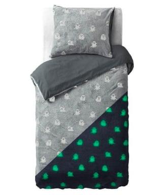 Sleeptime dekbedovertrek Glow in the dark Spooky Grey 140 x 200/220 cm