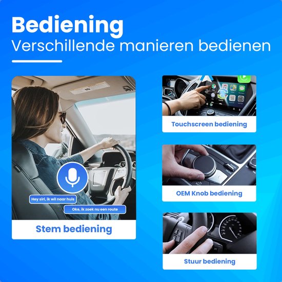 CarMe Luxe 2-in-1 Autodongle - Draadloos CarPlay & Android Auto - 2024 Model - Zwart