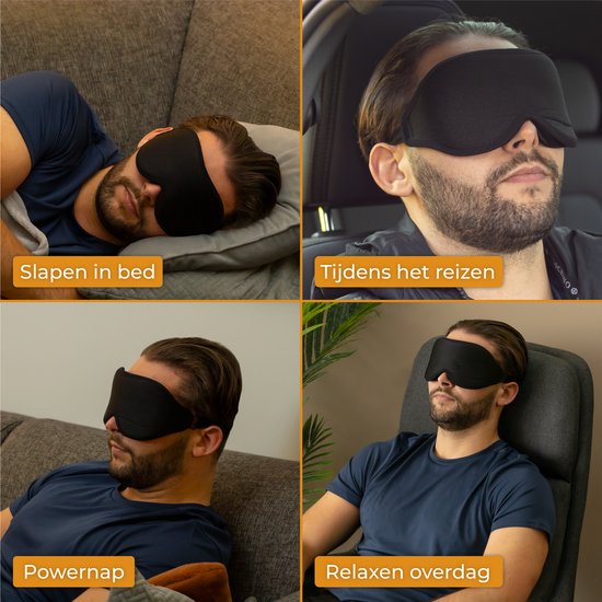 Nuvance - Verstelbaar Slaapmasker - 100% Verduisterend - Ademend Traagschuim - voor Mannen, Vrouwen en Kinderen - Oogmasker Slaap