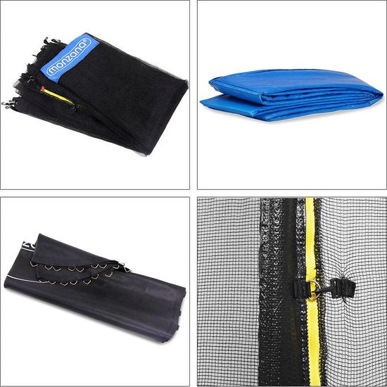 MONZANA Trampoline - 244cm Veiligheidsnet Ladder - Zwart Blauw