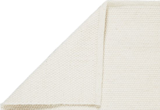 Lifa Living - Wol Vloerkleed - Wit - 160 x 230 cm - 70% Wol en 30% Katoen - Poolhoogte 6 mm - Geweven