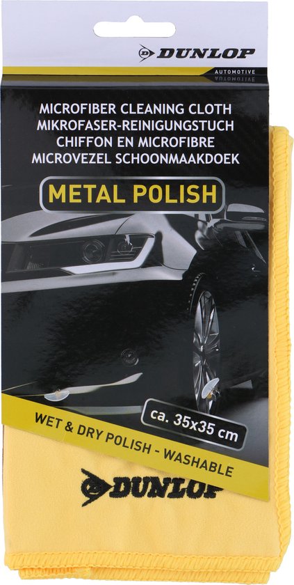 Dunlop Auto poetsen microvezeldoek - voor autolak/metaal - schoonmaakdoek - 35x35 cm - auto wassen - Schoonmaakproducten