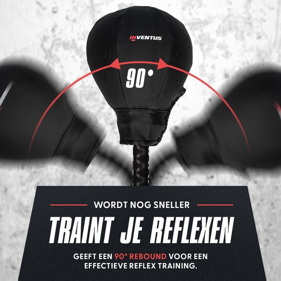 Inventus Extreme Reflex Bokspaal V2 - Cobra Boksbal - Boxing Machine - Boksen en Trainen - Staand / Volwassenen - Verstelbaar van 150 tot 200 cm