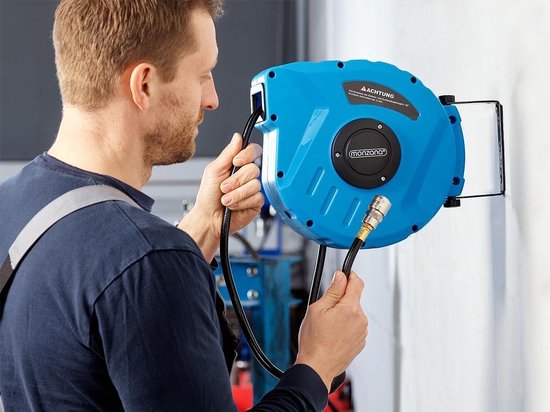 Monzana Automatische Persluchtslanghaspel - 10m - 1/4" Aansluiting