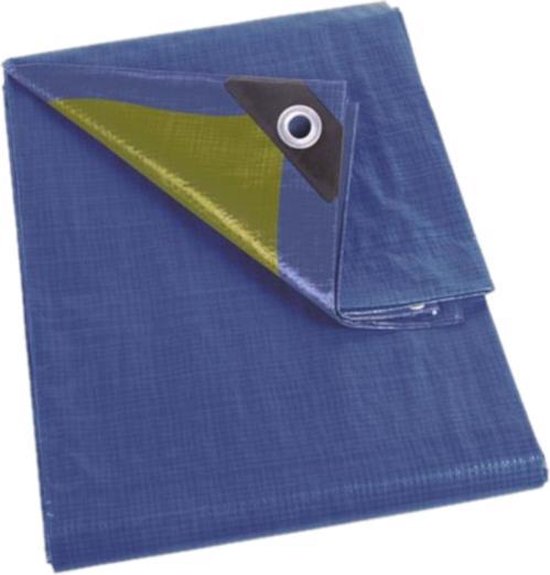Perel Dekzeil, sterk, 32 ringen, versterkte hoeken, rechthoekig, blauw/groen, 110 g/m², 6 x 10 m