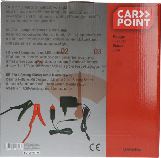 Carpoint Jumpstarter 12V/7AH 2in1 LED 250A