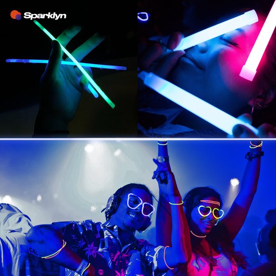 Sparklyn XXL Glow in the Dark Stick Set - 328st Gloei-sticks met accessoires - Breekstafjes - Neon Party
