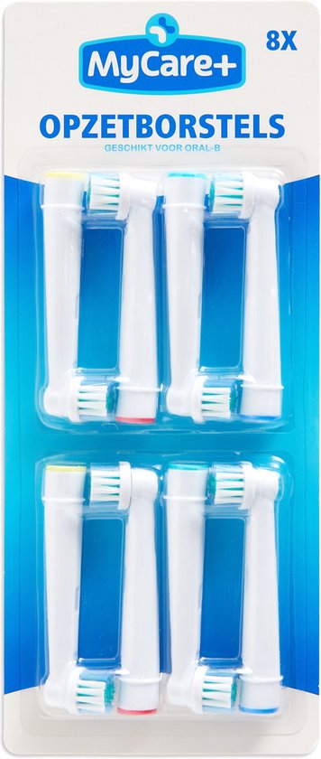 Mycare+ Opzetborstels - 16 Stuks - Vervangende Borstels voor Oral B - Borstelkoppen voor Elektrische Tandenborstel - Wit