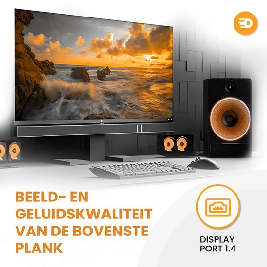 Drivv. Aux Kabel - 8K 60Hz - 4K 144 Hz - 32.4GBps - Displayport 1.4 - DP Kabel - PVC - 1 meter - Space Grey