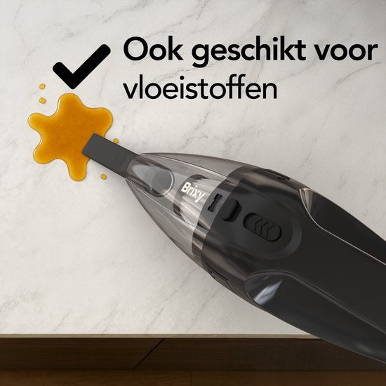 Brixy Kruimeldief Snoerloos - Handstofzuiger - Incl. Opzetstukken - Kruimelzuiger - Grijs