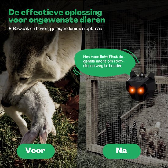 Vulpes Goods® Verjager - Vogelverjager - Duivenverjager - op zonne-energie - Afweermiddel voor Vogels en andere Roofdieren - PRO versie