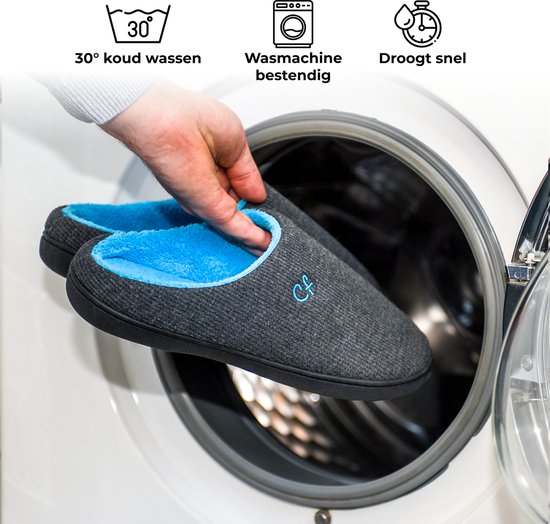 Pantoffels Heren - Sloffen - Maat 46/47 - Grijs - Anti-slip - Comfeet