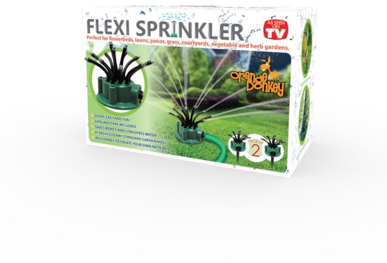 Orange Donkey Flexipoint Tuinsproeier Set – 2-Pack met 24 Flexibele Sproeikoppen – Efficiënte Irrigatie voor Tuin en Gras - Sprinkler Systeem
