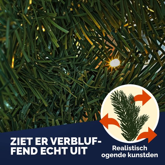 Casaria Kerstguirlande - 5m 100 LED´s-Dennennaalden Groen – Warm wit