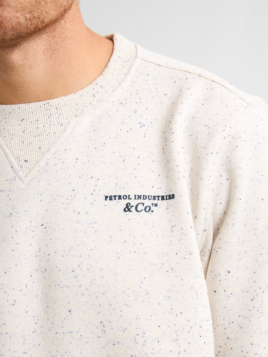 Petrol Industries - Heren Logo-print Sweater Pagosa - Wit - Maat L