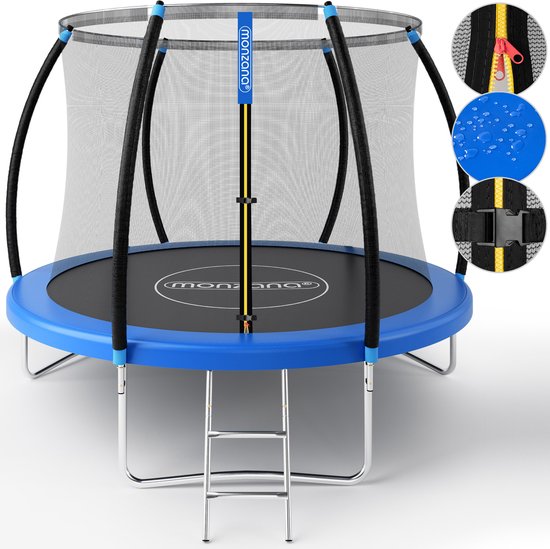 Monzana Trampoline - 244cm Incl Veiligheidsnet Rand Lader - Blauw
