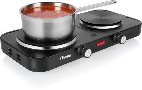 Tristar Elektrische kookplaat 2500W - KP-6152 - 2 Kookzone - Vrijstaand - Zwart