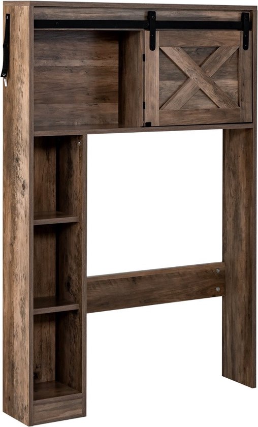 Coast Toiletkast – Met Schuifdeur – 84 x 17 x 128 cm – Bruin